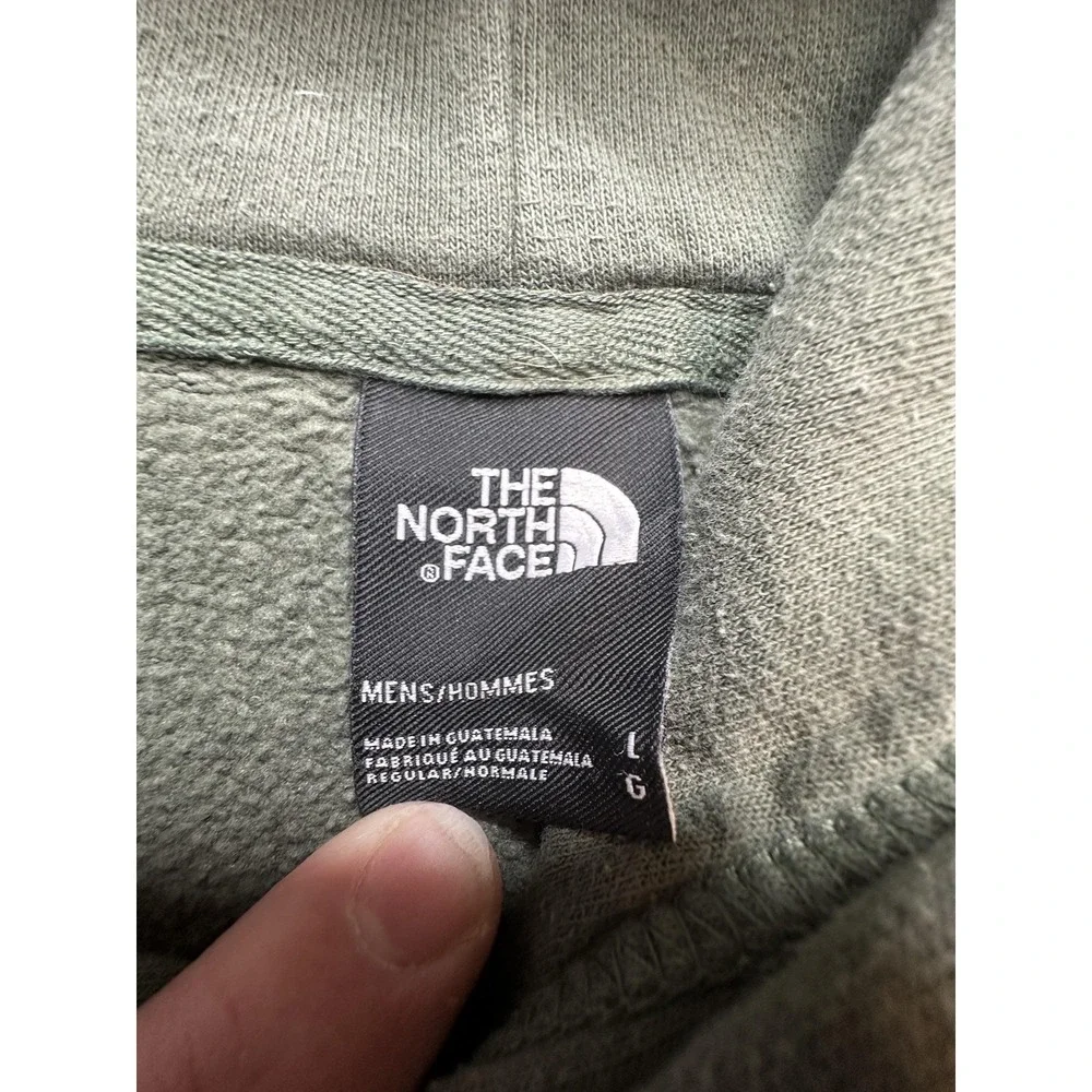 The‎ North Face Hoodie Mens Large Green Logo Pullover Fleece Sweatshirt
